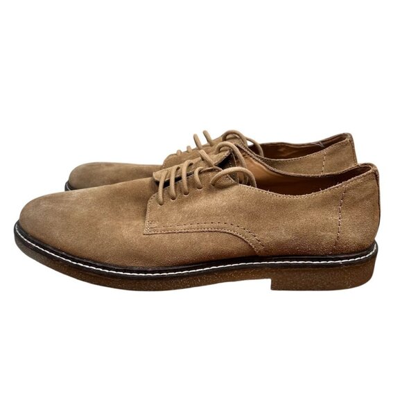 Zara 45 12 Men Suede Leather Shoes Oxford Derby Sand Office - Picture 4 of 8
